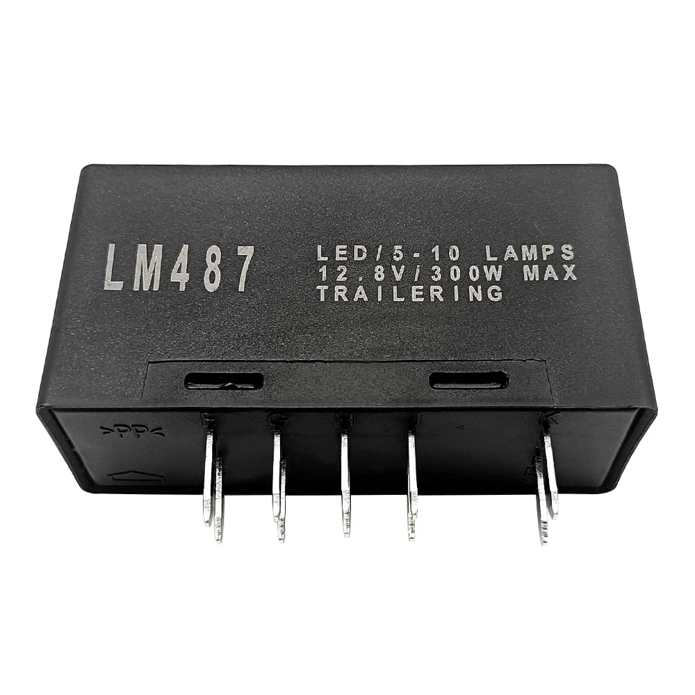 LM487 LED Flasher Relay Fit for GM GMC Chevrolet Silverado 10 Pins Hazard Warning and Turn Signal Flasher Relay Fix Hyper Flash